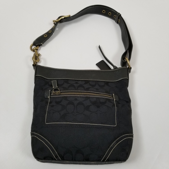 Coach Black Logo Jacquard Convertible Crossbody Shoulder Bag - Picture 3 of 12